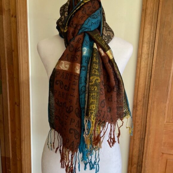 A&A Pashmina Cashmere Paris Large Oblong Shawl Wrap - Picture 3 of 16